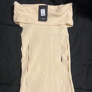 Elegant Cream Off-Shoulder Dress